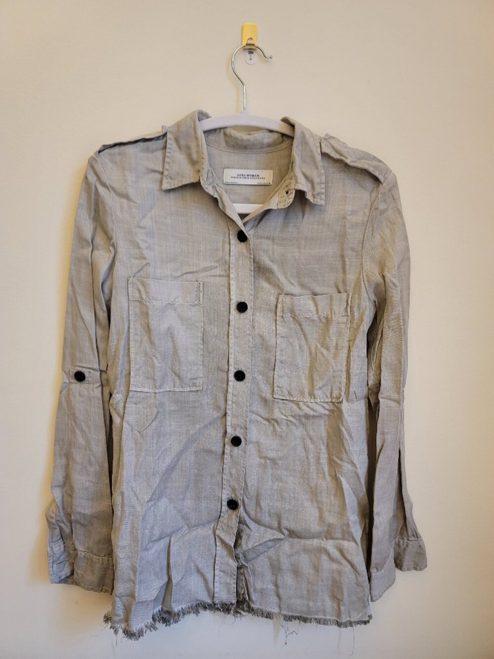 Zara - Premium Utility Shirt - Gray - Size Small